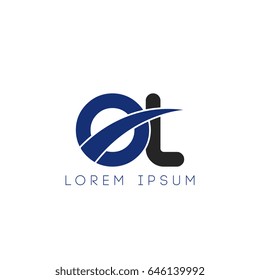 ol initial letter uppercase logo blue and black