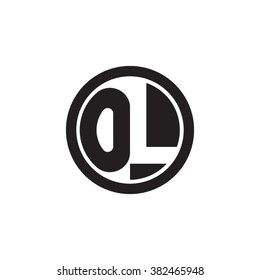 OL initial letters circle monogram logo