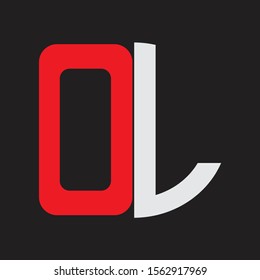 OL Initial Logo design Monogram Isolated on black background