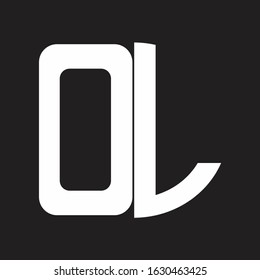 OL Initial Logo design Monogram Isolated on black and white