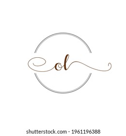 OL Initial Logo Handwriting template letter illustration