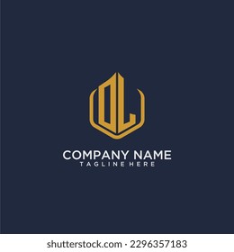 OL initial monogram building logo for real estate with creative polygon style design