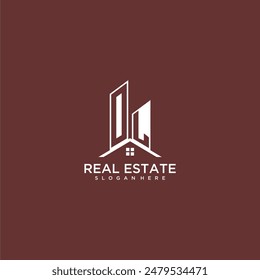 OL initial monogram building and roof logo for real estate