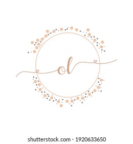 OL Initial monogram handwriting luxury illustration