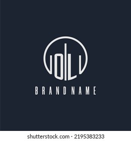 OL initial monogram logo with circle style dsign