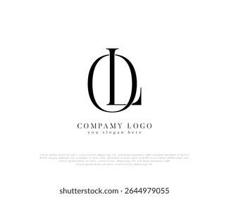 Logotipo do monograma inicial OL Elegante e minimalista