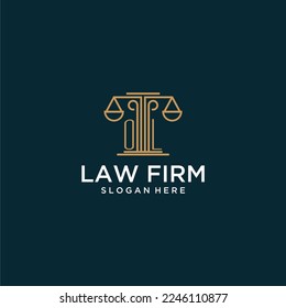 OL initial monogram logo for lawfirm with scale vector design