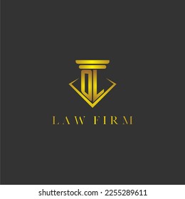 OL initial monogram logo for lawfirm with creative polygon design