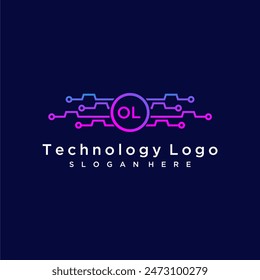 OL initial monogram for technology logo with circle style design