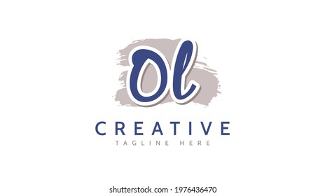 OL Initials, handwriting logo vector