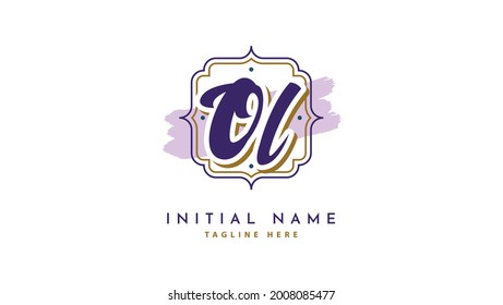 OL Initials, handwriting logo vector