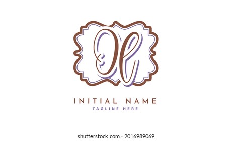 OL Initials, handwriting logo vector