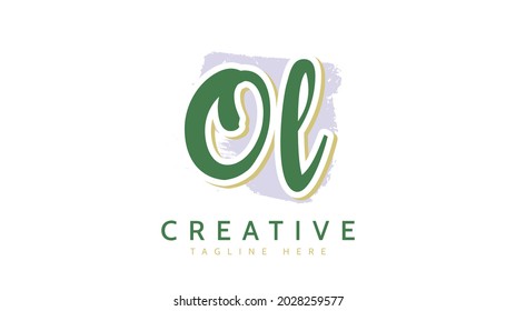 OL Initials, handwriting logo vector