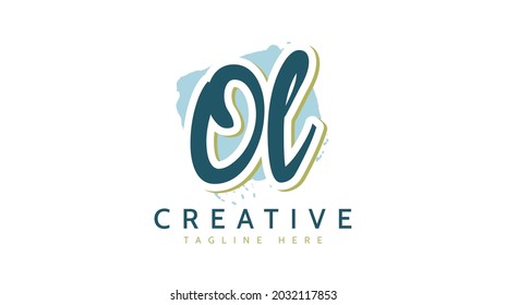 OL Initials, handwriting logo vector