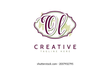 OL Initials, handwriting logo vector