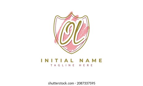 Ol Initials, handwriting logo vector