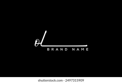 OL letter beauty handwriting vector logo.