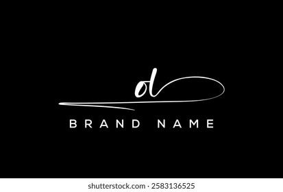 OL letter beauty handwriting vector logo. 