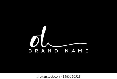 OL letter beauty handwriting vector logo. 