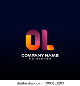 OL Letter initial Logo Vector With colorful, logo for media business