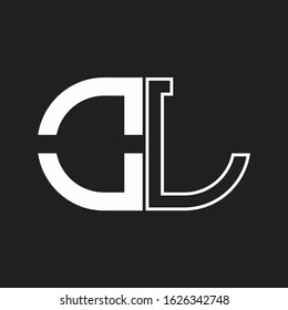 OL Letter logo monogram with oval shape negative space design template