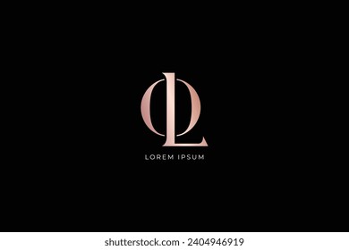 ol letter modern luxury logo, abstract style design creative golden wordmark design typography illustration, lo wordmark, ol logo