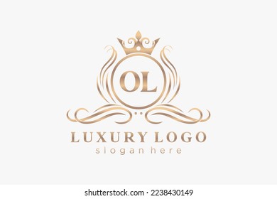 OL Letter Royal Luxury Logo template in vector art for Restaurant, Royalty, Boutique, Cafe, Hotel, Heraldic, Jewelry, Fashion and other vector illustration.