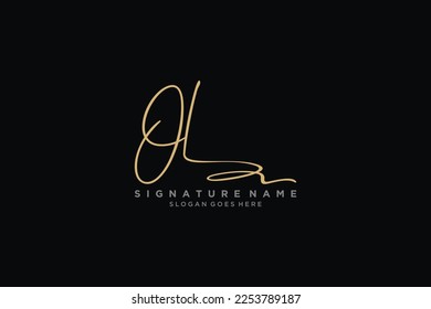 OL Letter Signature Logo Template elegant design logo Sign Symbol template vector icon