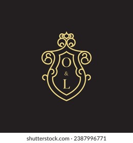 OL line vintage initial logo in high quality professional design that will print well across any print media