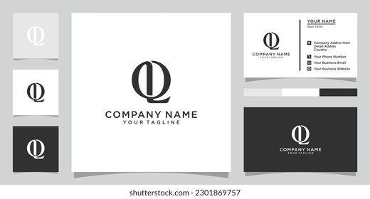 OL or LO initial letter logo design vector with business card logo.