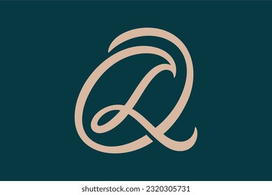 OL or LO letter logo design, initial,  icon, symbol, monogram. Beautifully script typeface. Suitable for  beauty based product or service business such a cosmetics, salon and spa, beauty clinic etc.