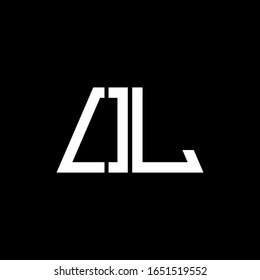 OL logo abstract monogram isolated on black background