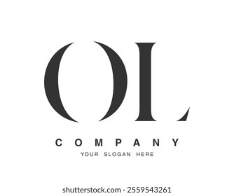 OL logo design. Initial letter o and l serif font style. Creative classic company name typography. Trendy logotype or identity. Vector illustration.