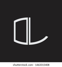 OL Logo letter oval monogram design template with black and white colors