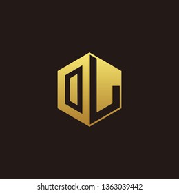 OL Logo Monogram with Negative space gold colors