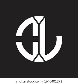 OL Logo monogram with piece circle ribbon style