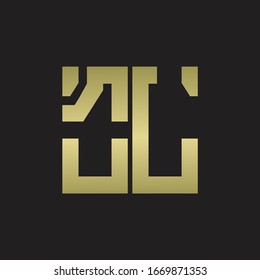 OL Logo with squere shape design template with gold colors