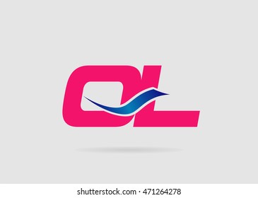 OL Logo. Vector Graphic Branding Letter Element
