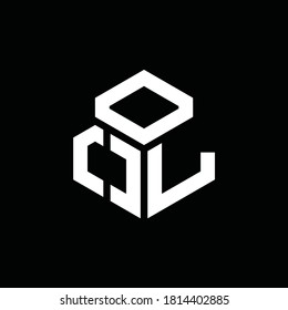 OL monogram logo with cube style design template isolated on black background