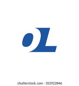 OL negative space letter logo blue