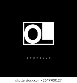 OL Negative Space Monogram - Logotipo de marca de letra preto e branco minimalista para branding criativo, identidade de moda e conceitos de design modernos
