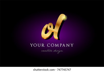 ol  o l alphabet combination letter logo in gold golden 3d metal beautiful typography suitable for banner brochure design