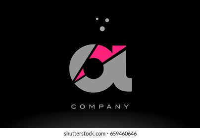 ol o l alphabet letter logo pink grey black creative company vector icon design template