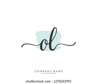 OL O L Initial handwriting logo vector