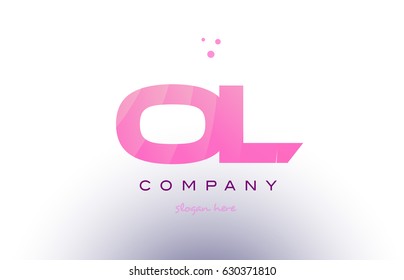 ol o l letter alphabet text pink purple dots creative company logo vector icon design template