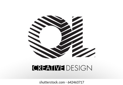 OL O L Lines Letter Design with Creative Elegant Zebra Vector Illustration.