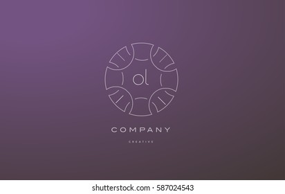 ol o l monogram lineart vintage retro flower alphabet company letter logo lowercase design creative vector icon template 