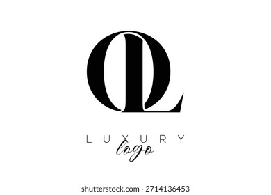 Logotipo da tipografia do monograma da letra Serif do OL para a identidade de marca premium elegante