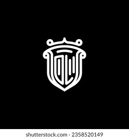 OL shield initial monogram with high quality professional design that will print well