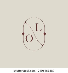 OL wedding classic in elegant monogram with high quality professional design that will print well